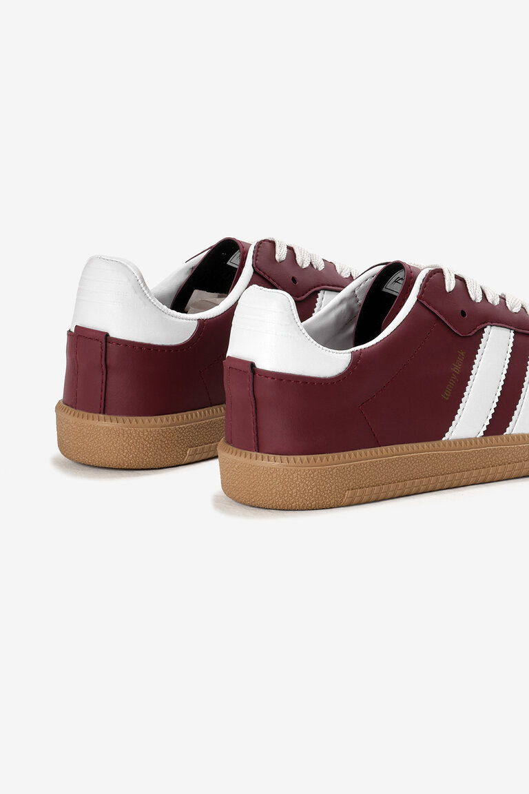 Unisex Bordo Termo Taban Yanı Şeritli Bağcıklı Spor Ayakkabı